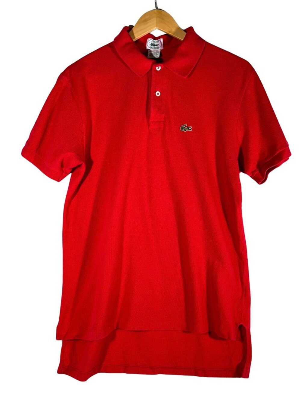Vintage IZOD Lacoste Red Polo Shirt Men's L Made in USA Preppy Alligator